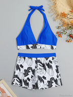 Halter Print Shorts Bikini Two Piece Set image 12