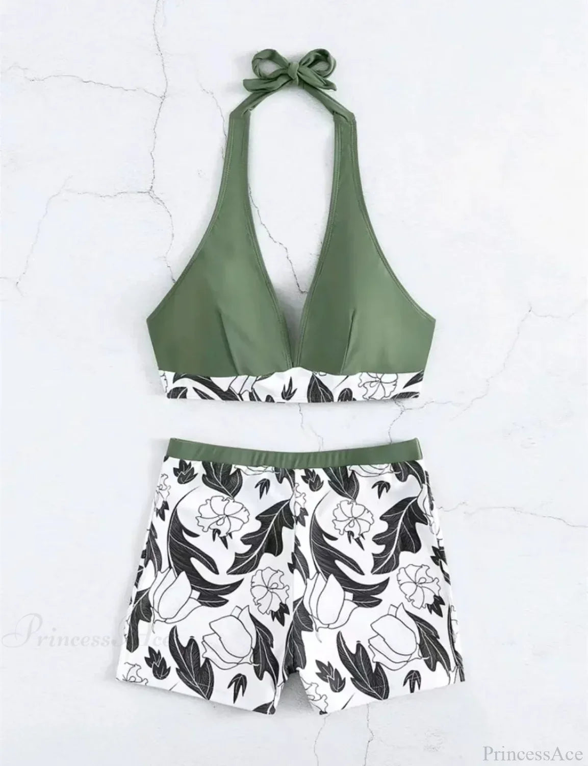 Halter Print Shorts Bikini Two Piece Set image 10