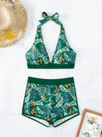 Halter Print Shorts Bikini Two Piece Set image 8