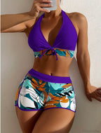 Halter Print Shorts Bikini Two Piece Set image 6