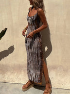 Halter Print Stylish Backless Midi dress image 2