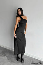 Halter Ruched Bodycon Elegant Maxi Dress image 2