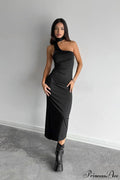 Halter Ruched Bodycon Elegant Maxi Dress image 1