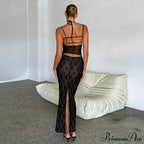Halter Sleeveless Backless Split Maxi Dress image 4