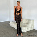 Halter Sleeveless Backless Split Maxi Dress image 3