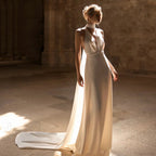 Halter Slim Tail Wedding Dress image 1