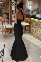 Halter Spliced Fishtail Maxi Dress image 4