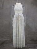 Halterneck Ruched Open Back Tie Trendy Up Top And Maxi Skirt Set image 7