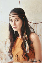 Handmade Bohemian Stylish Feather Headband image 3