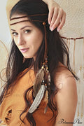 Handmade Bohemian Stylish Feather Headband image 1