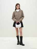 Handmade Bow Knit Brown Cardigan image 3