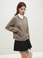 Handmade Bow Knit Brown Cardigan image 2