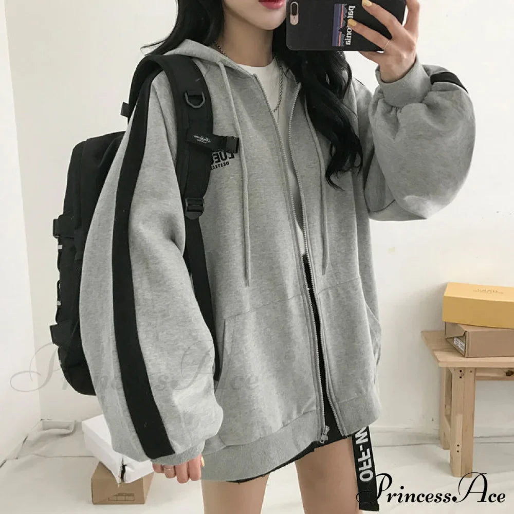 Harajuku Arm Long Hoodie Oversized - - Women's - Fit Loose - Boyfriend Style Street Casual Fleece Sweatshirt Material image 5