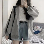 Harajuku Arm Long Hoodie Oversized - - Women's - Fit Loose - Boyfriend Style Street Casual Fleece Sweatshirt Material image 2