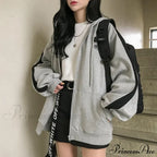 Harajuku Arm Long Hoodie Oversized - - Women's - Fit Loose - Boyfriend Style Street Casual Fleece Sweatshirt Material image 4