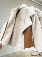 Harajuku Faux Leather Fur Patchwork Coat image 5