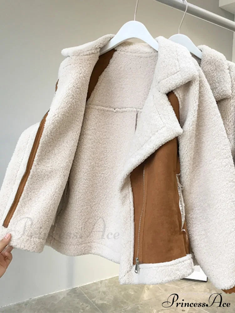 Harajuku Faux Leather Fur Patchwork Coat image 5