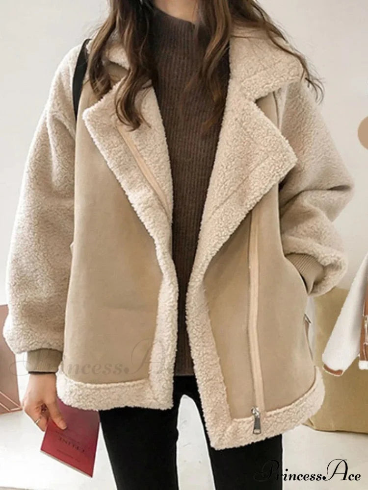 Harajuku Faux Leather Fur Patchwork Coat image 3