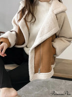 Harajuku Faux Leather Fur Patchwork Coat image 2