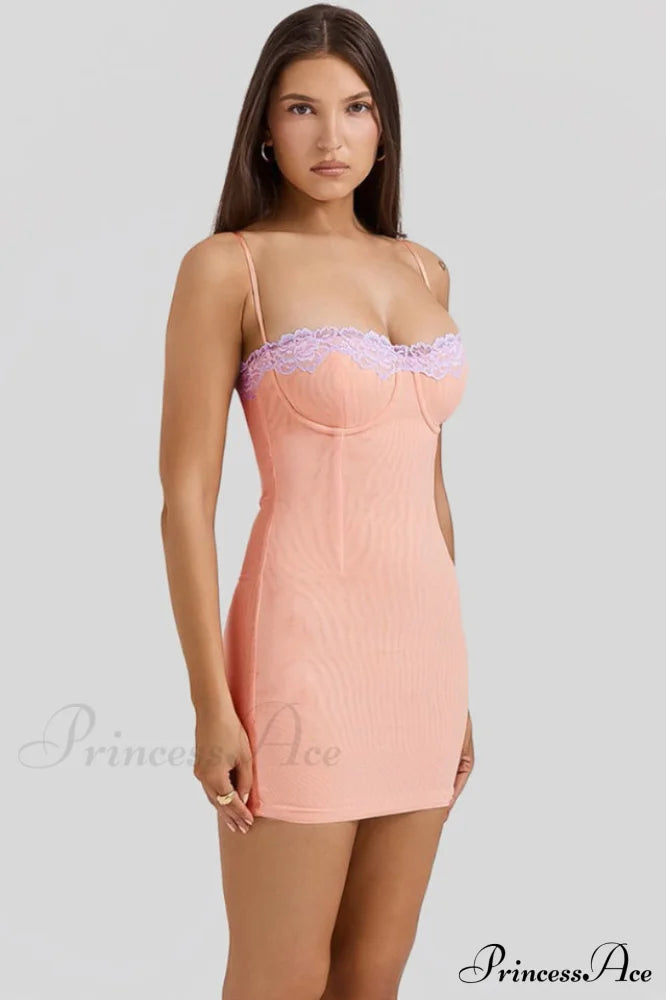 Harper Sorbet Lace Charming Trimmed Mini Dress image 2