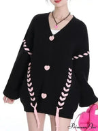 Heart Buttons Ribbion Charming Lace Up Cardigan image 3