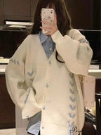 Heart Buttons Ribbion Charming Lace Up Cardigan image 2