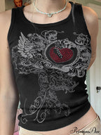 Heart Print Graceful White Crop Top image 1