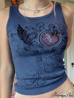 Heart Print Graceful White Crop Top image 8