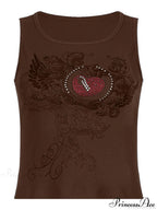 Heart Print Graceful White Crop Top image 7