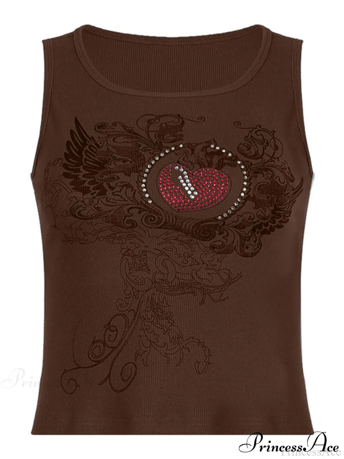 Heart Print Graceful White Crop Top image 7
