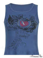 Heart Print Graceful White Crop Top image 11