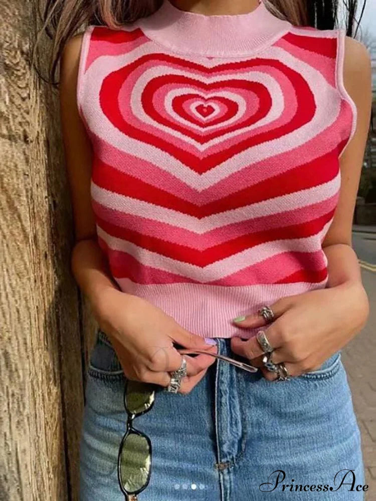 Heart Rhinestone Crop Tank image 3