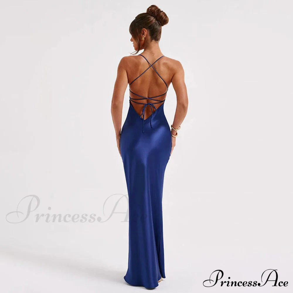 Heidi Formal Stylish Satin Lattice Dress image 4