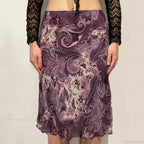 HEYounGIRL Vintage Mesh Purple Skirt Low Waist Aesthetic Outfits image 1