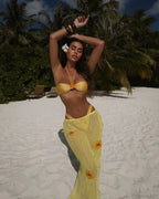 High Leg Bikini with Skirt Three Piece Swimsuit image 1
