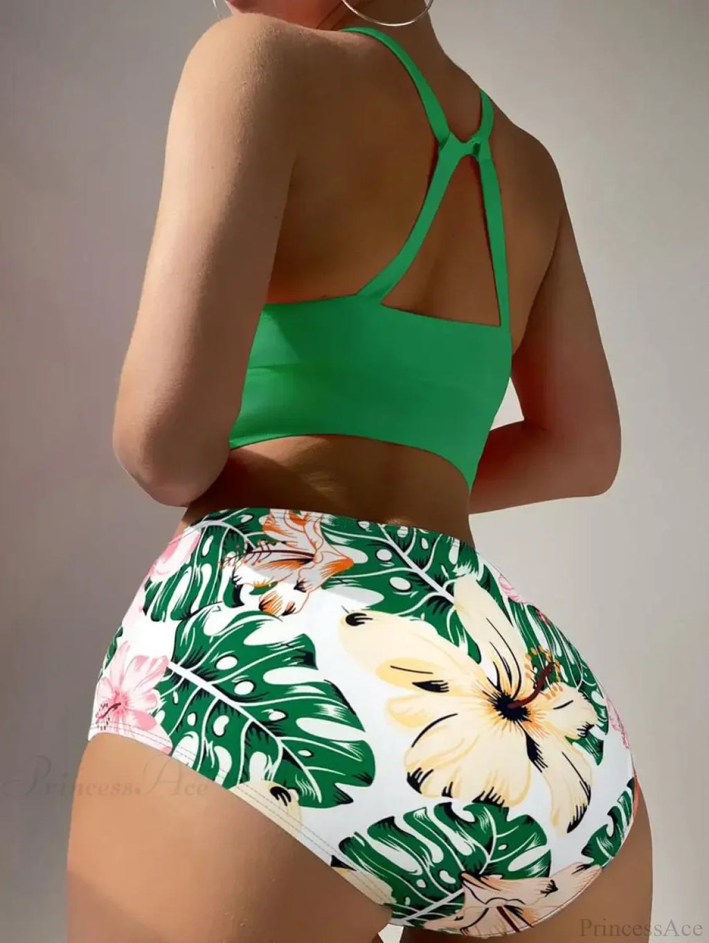 High Neck Floral Swim Two Piece Set image 6