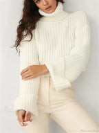 High Neck Ribbed Cropped Sweater image 2