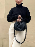 High Neck Ribbed Cropped Sweater image 8