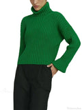 High Neck Ribbed Cropped Sweater image 7