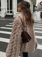 High Neck Wide Long Sleeve Loose Sweater image 1