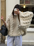 High Neck Wide Long Sleeve Loose Sweater image 3