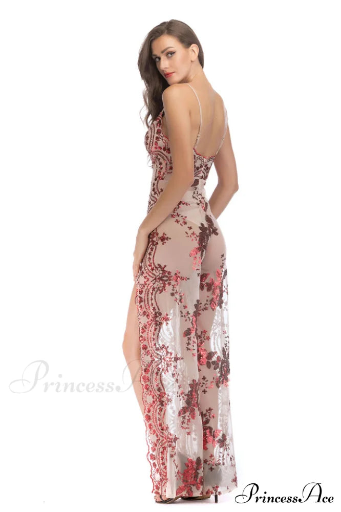 High Slit Backless Charming Boho Cocktail Gown image 7