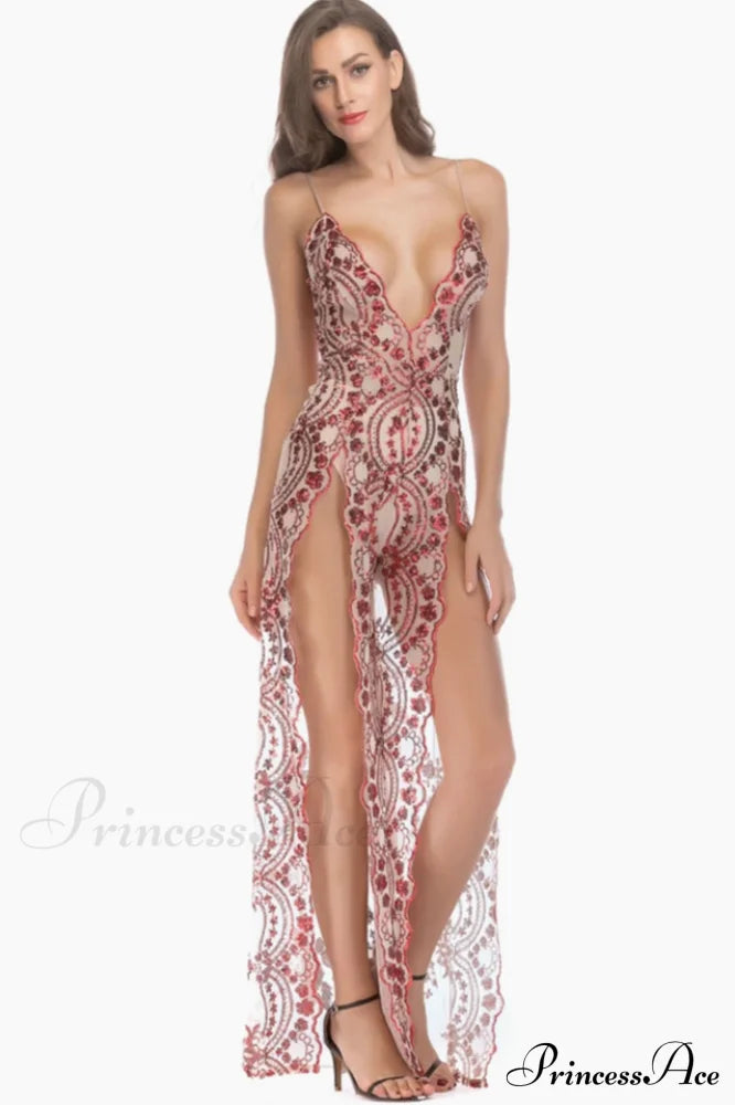High Slit Backless Charming Boho Cocktail Gown image 2