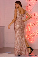 High Split Stylish Bodycon Sequin Dress image 8