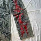 High-Street Printed Wide-Leg Denim Pants image 4