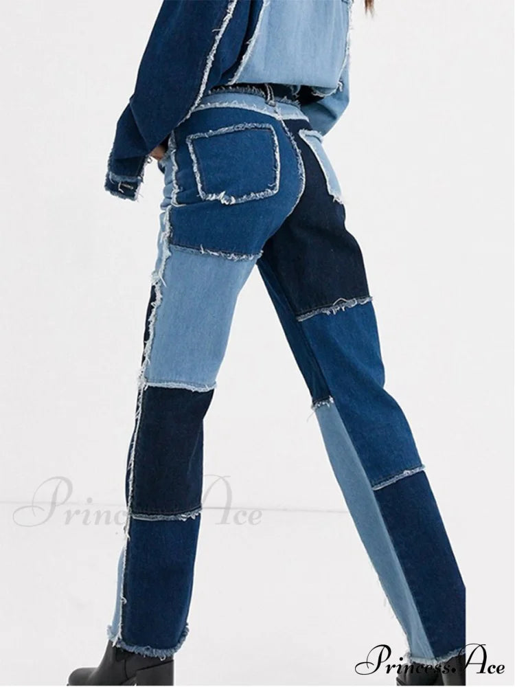 High Street Variegated Patchwork Jeans image 8