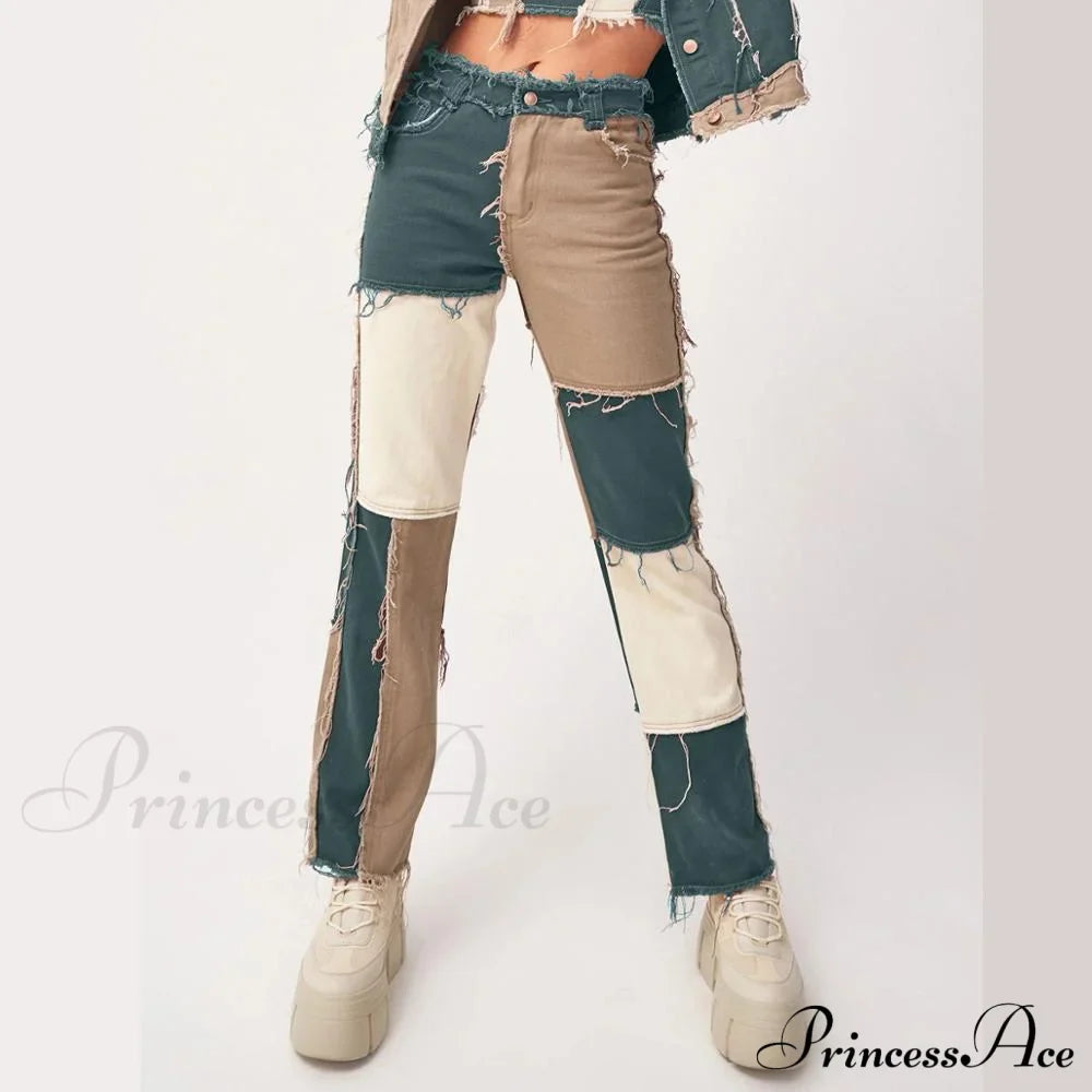 High Street Variegated Patchwork Jeans image 10