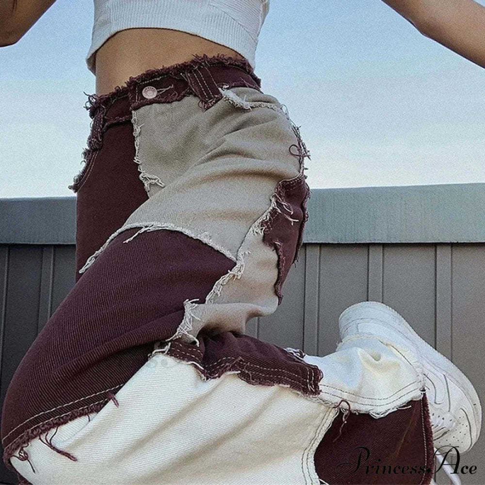High Street Variegated Patchwork Jeans image 6