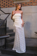 High Waist Bandeau Asymmetrical Stylish Maxi Dress image 1