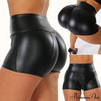 High Waist Bodycon Push Up Black Shorts image 5